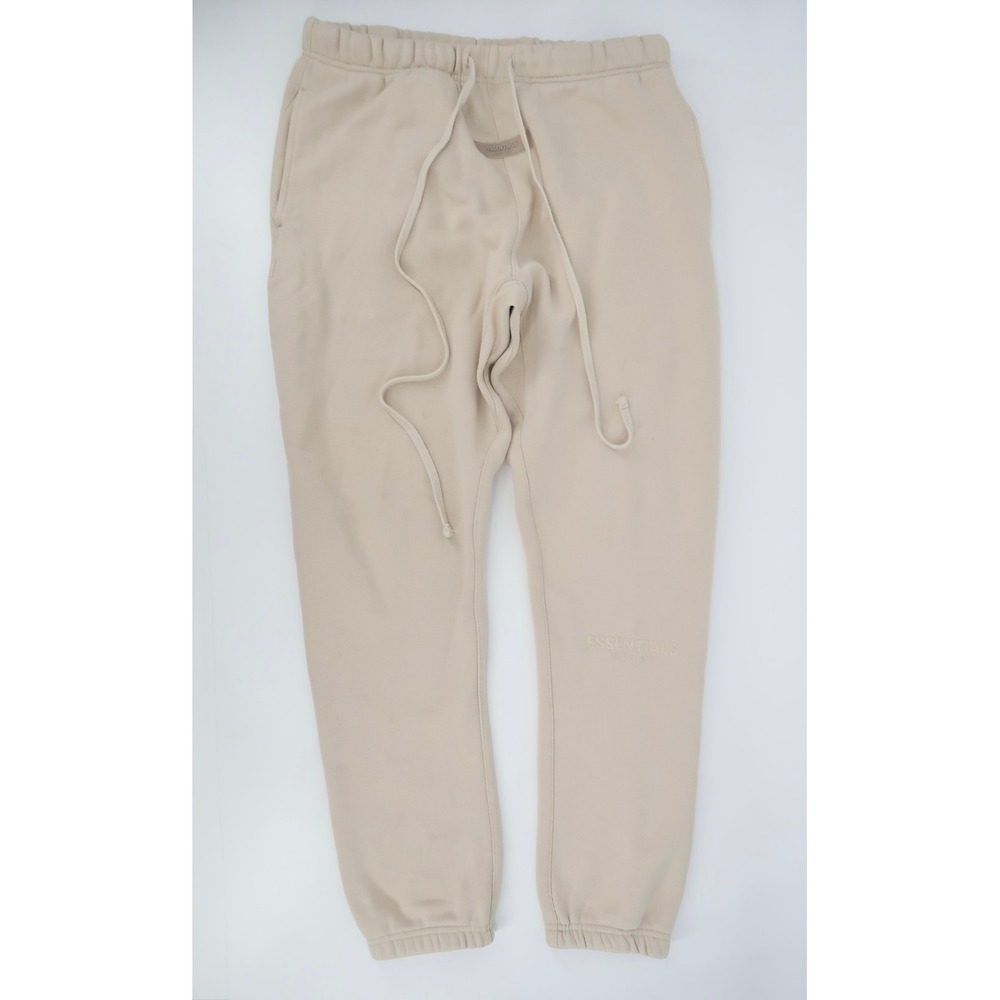 Fear of God Essentials Sweatpants Mens Medium Beige Fleece Joggers Streetwear